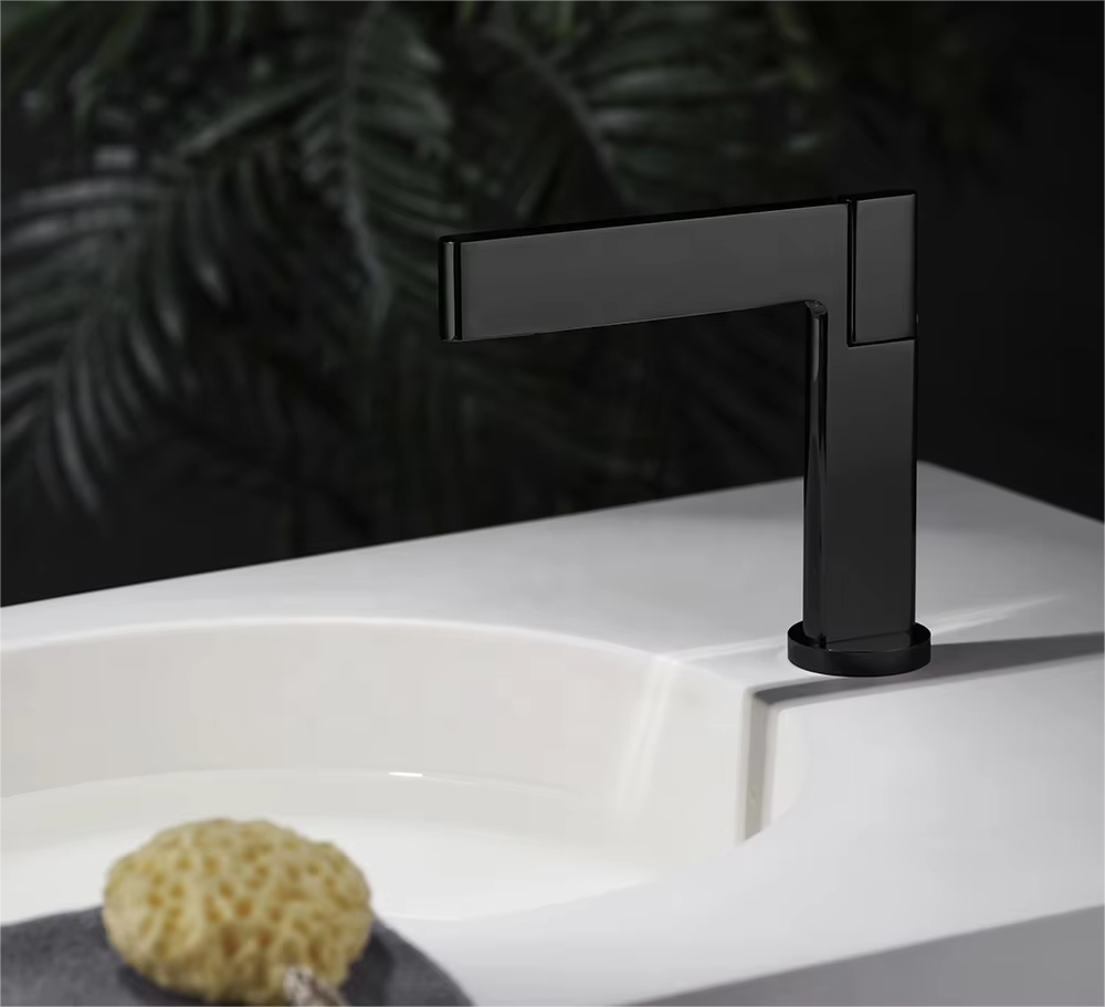 2024 New Hot Sale Black Brass Extra Long Spout Single Handle One Hole Basin Sink Mixer Faucet Bathroom Tap