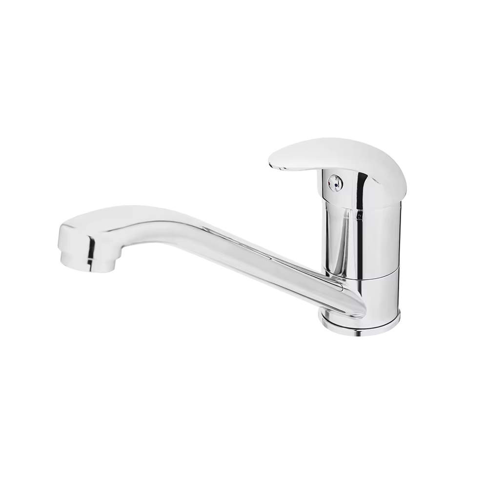Long Neck Deck Mount Kitchen Sink Faucets Durable Chrome Polished Kitchen Sink Tap