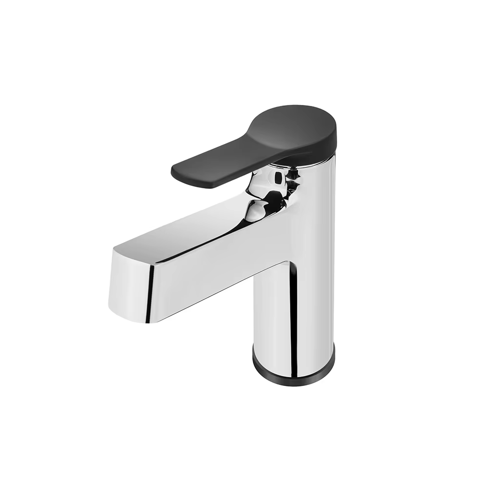 Fashion  Single Hole Baking Paint Cold Hot Sink Taps Bathroom Basin Faucet