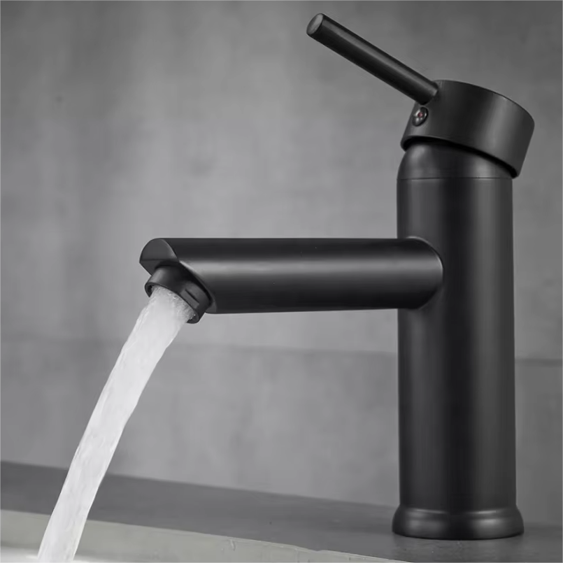 Latest Design Brass Body Zinc Handle Single Lever Basin Faucet Black Basin Mixer Faucet