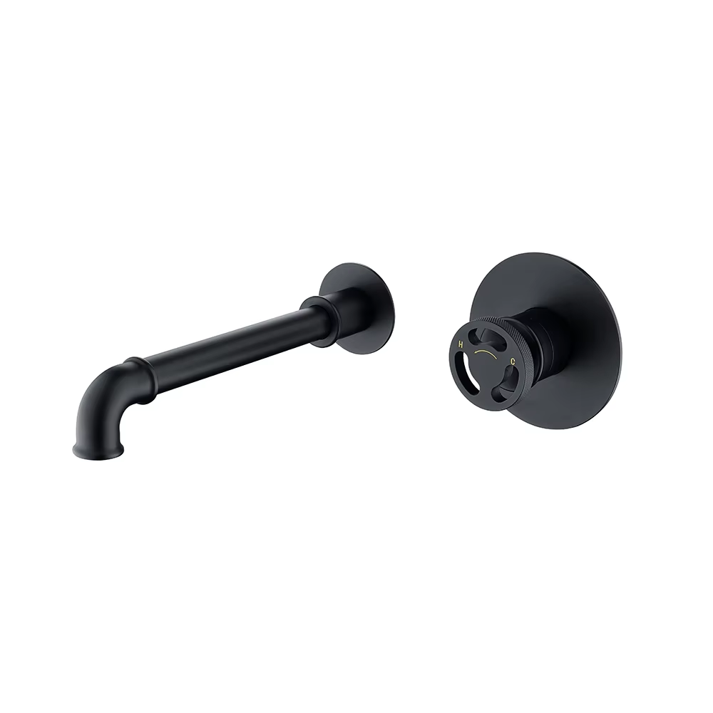 Brushed Water Tap Hot Cold Mixer Hidden in Wall Mounted Concealed Basin Faucet Hot Sale 304 Stainless Steel One Handle Black