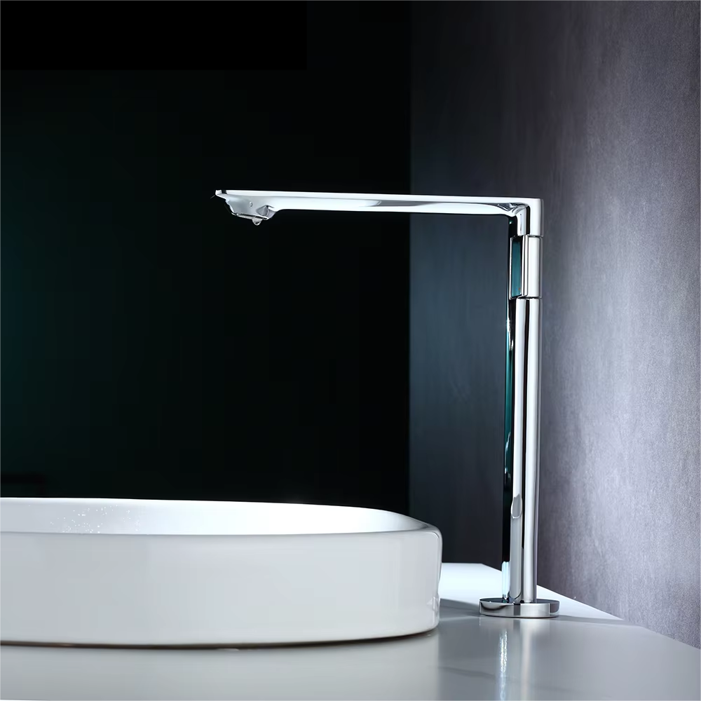 Brass Extra Long Spout Single Handle One Hole  Hot and Cold Basin Sink Mixer Faucet Lavatory Vanity Tap