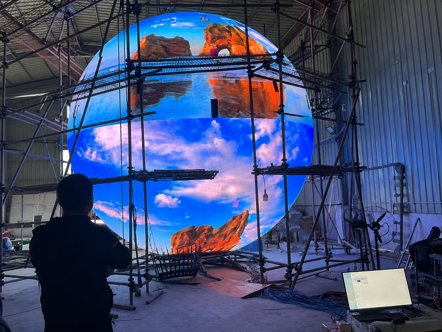 How Is a Large LED Sphere Packed for International Shipping?