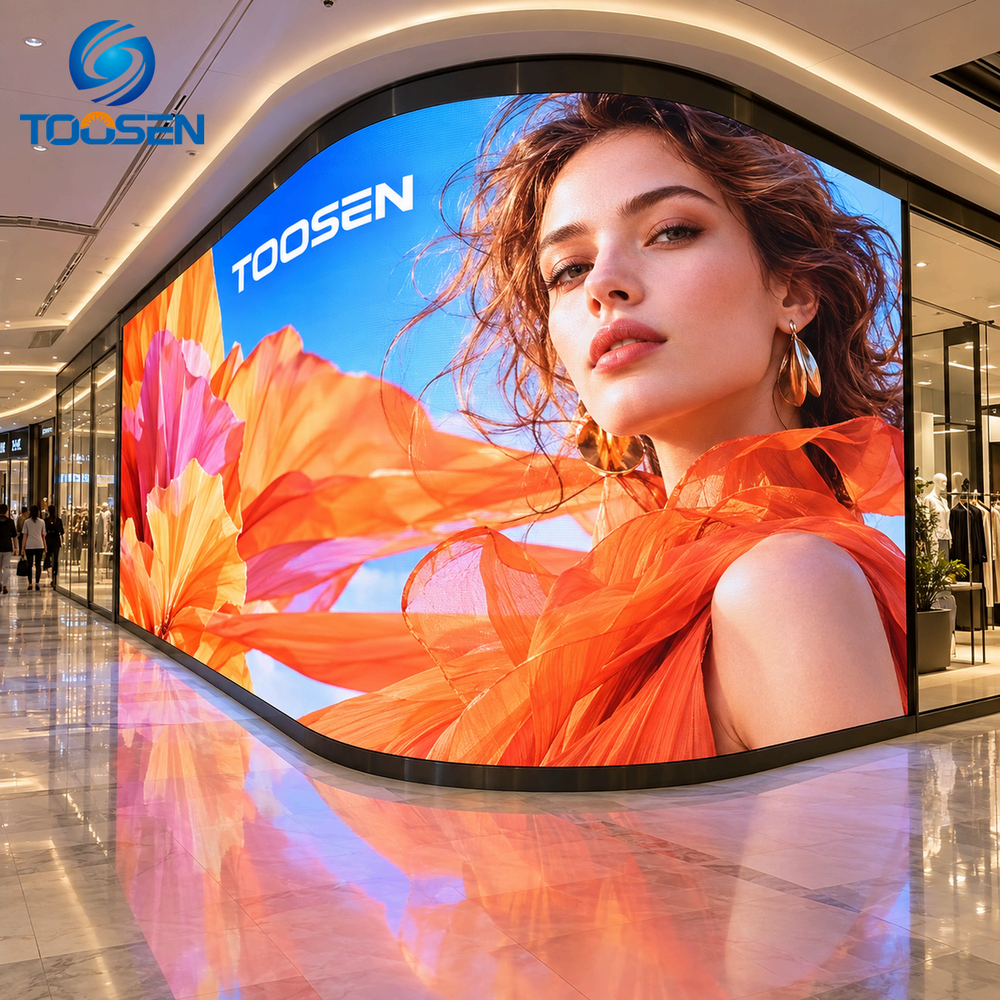 Curved Corner COB Flexible Video Wall Indoor Retail LED Display Screen