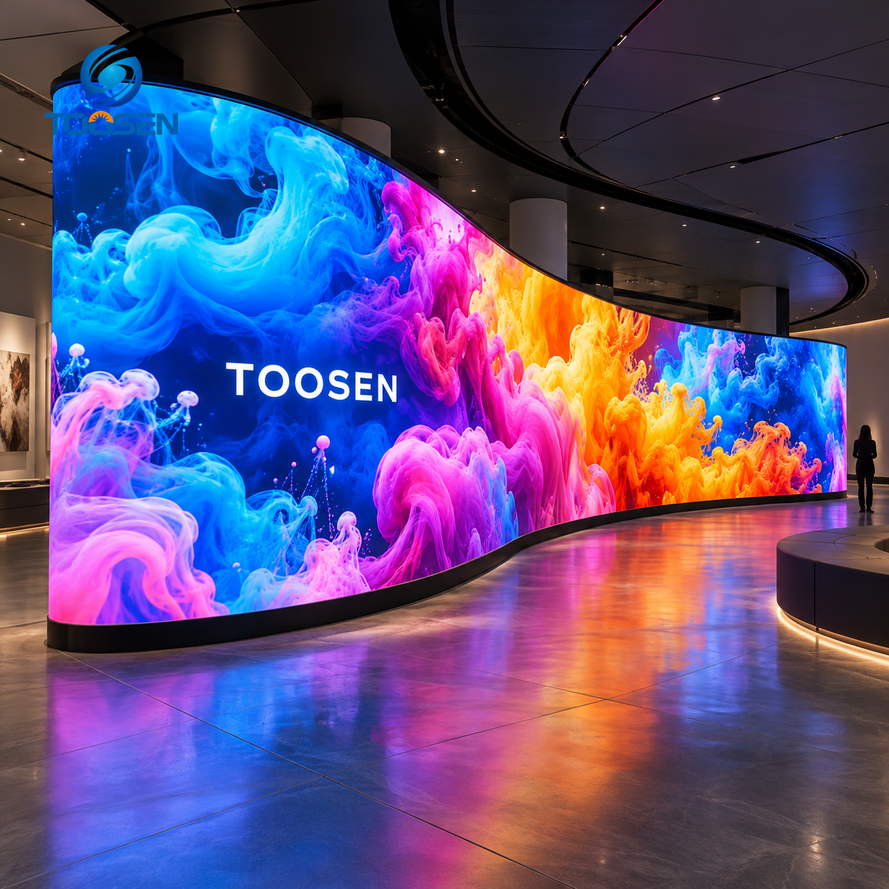 P1.5625 COB Flexible Video Wall Curved Retail LED Display Screen