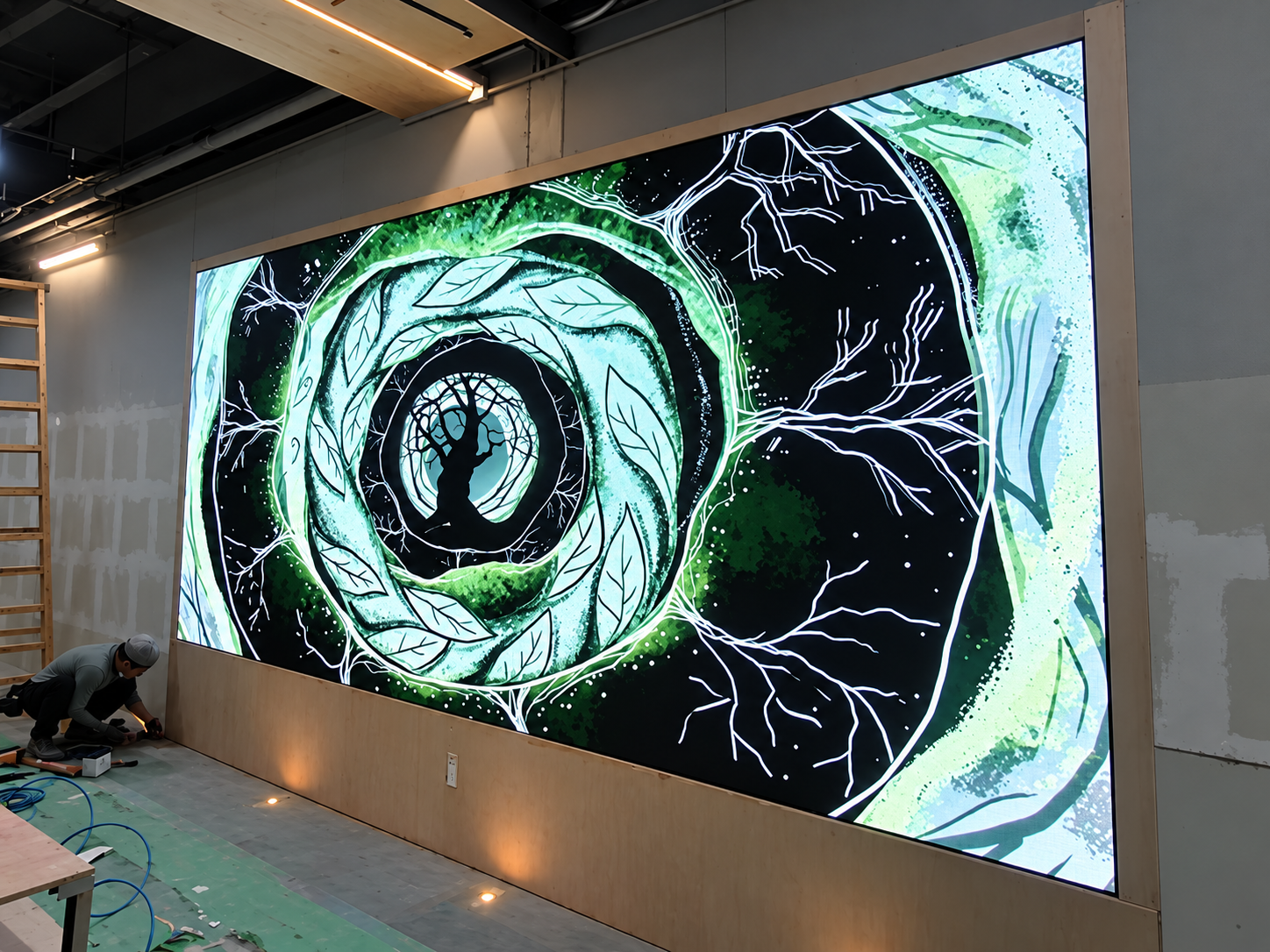โครงการหน้าจอ LED ภายในอาคารที่สิงคโปร์ P1.8 – 5.76 × 1.92 เมตร