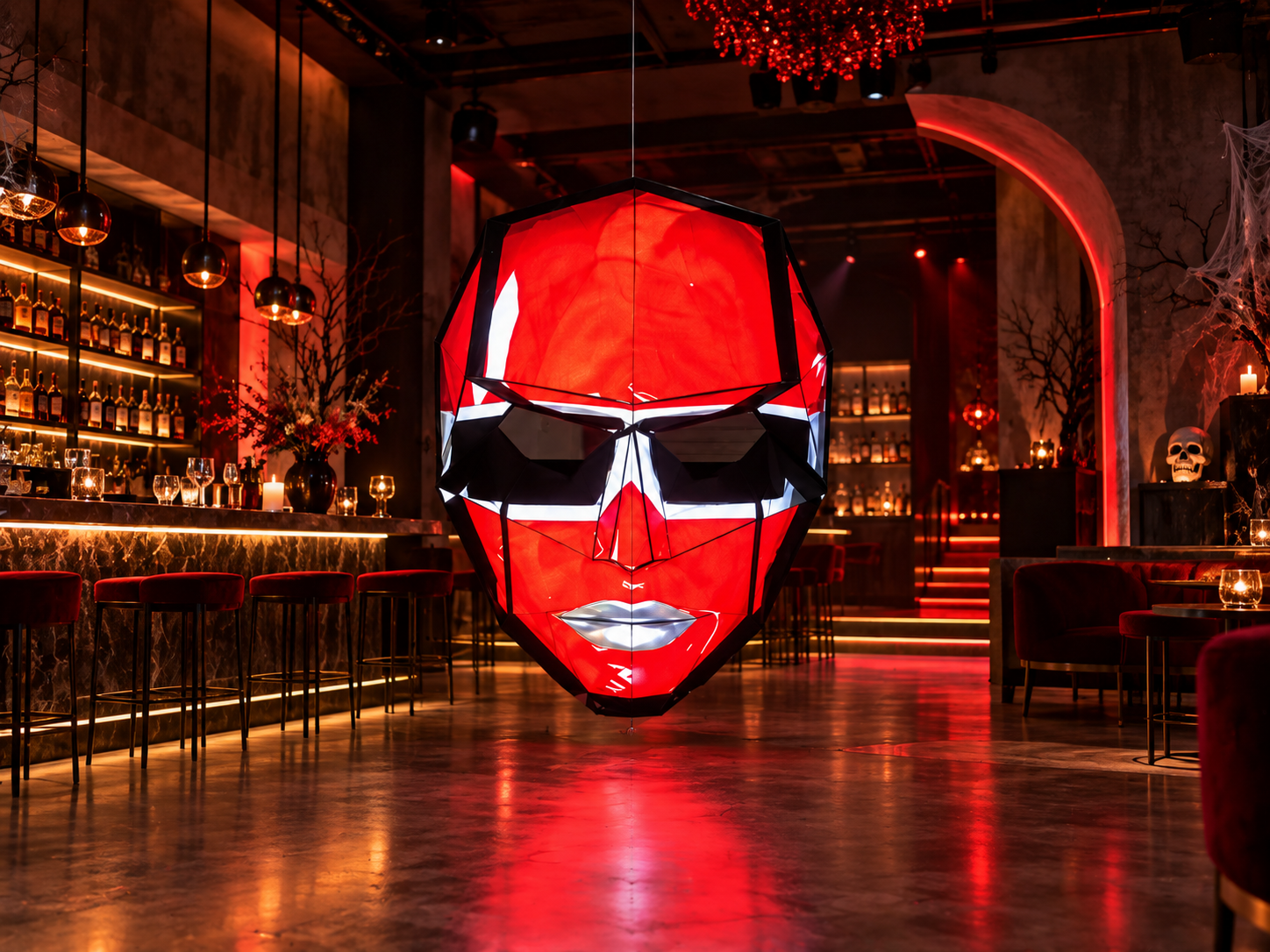 Case Study: Special-Shaped LED Screen Creates a Stunning Halloween Atmosphere for a Bar in New York, USA