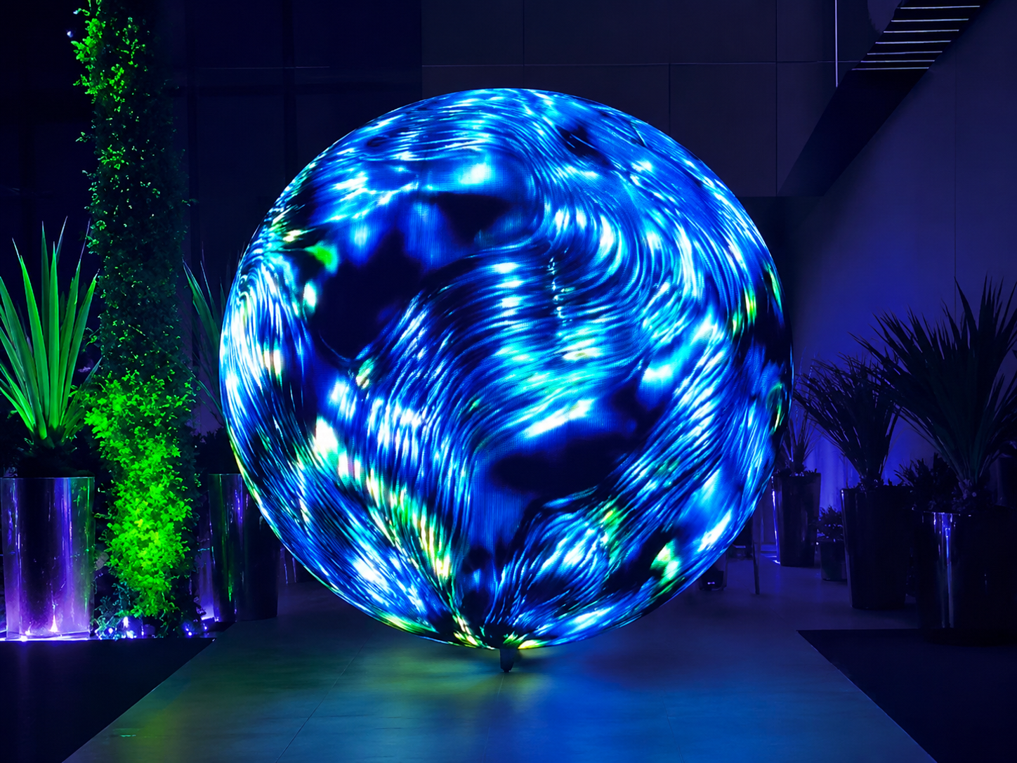 Italy Indoor P5 Hanging LED Ball Screen Project