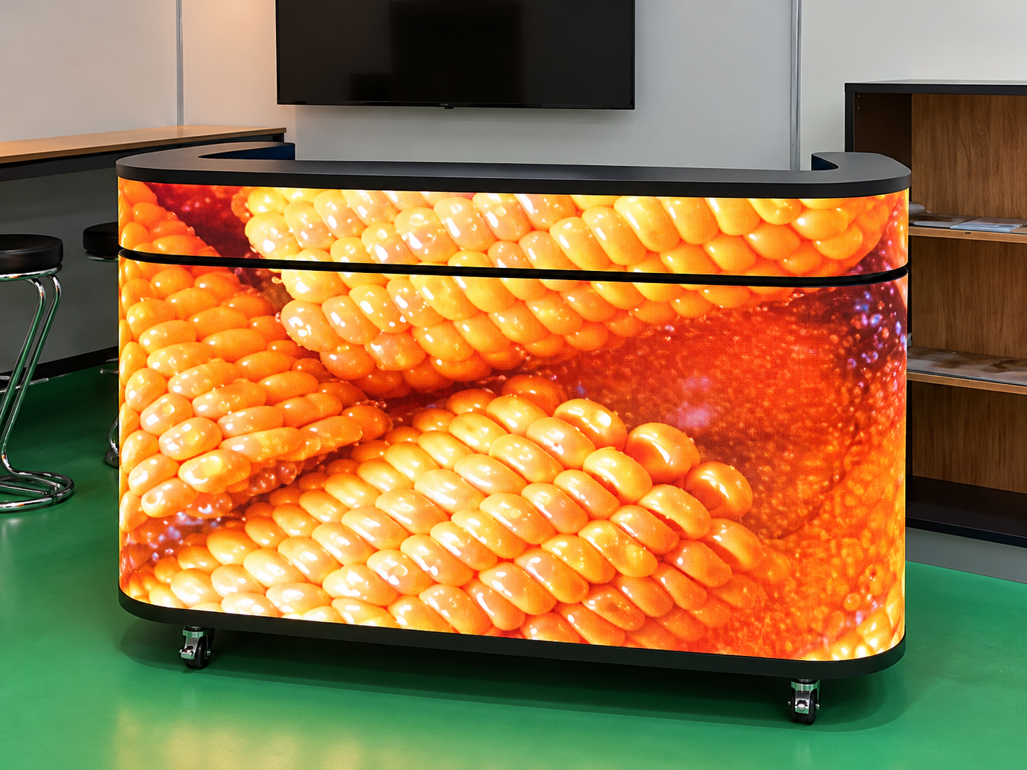 Indoor P1.86 Shaped LED Bar Screen Project in Denmark