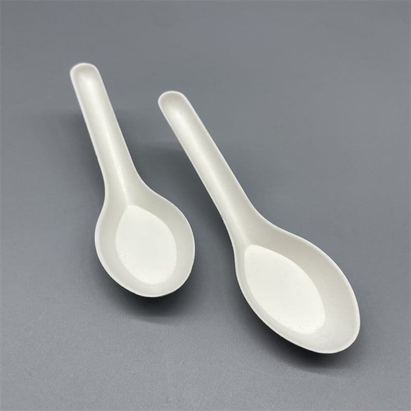 Jumbo Compostable Molded Pulp Spoon for Ice Cream Yogurt Soup