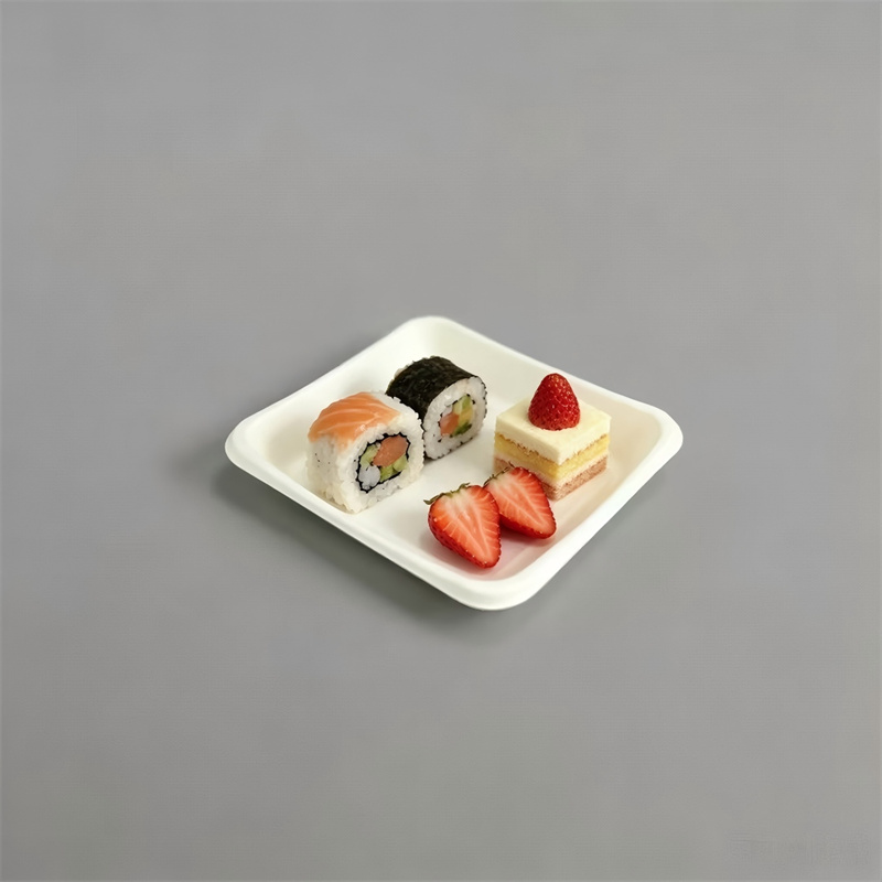 Wet Pressed Molded Fiber Square Plate With Raised Corners