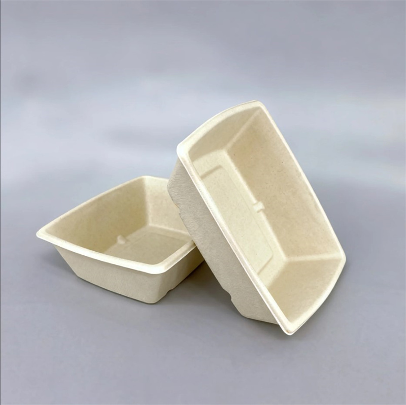 Wet-Pressed Molded Fiber Boat Tray 25-30mm Deep Walls