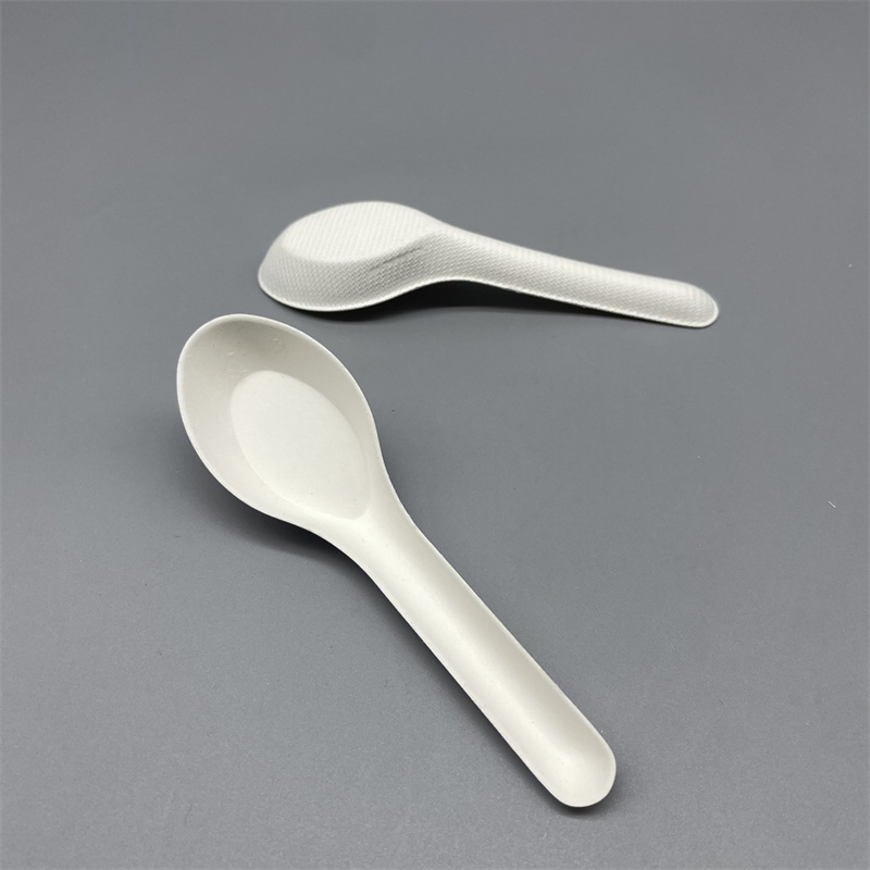 Jumbo Compostable Molded Pulp Spoon for Ice Cream Yogurt Soup
