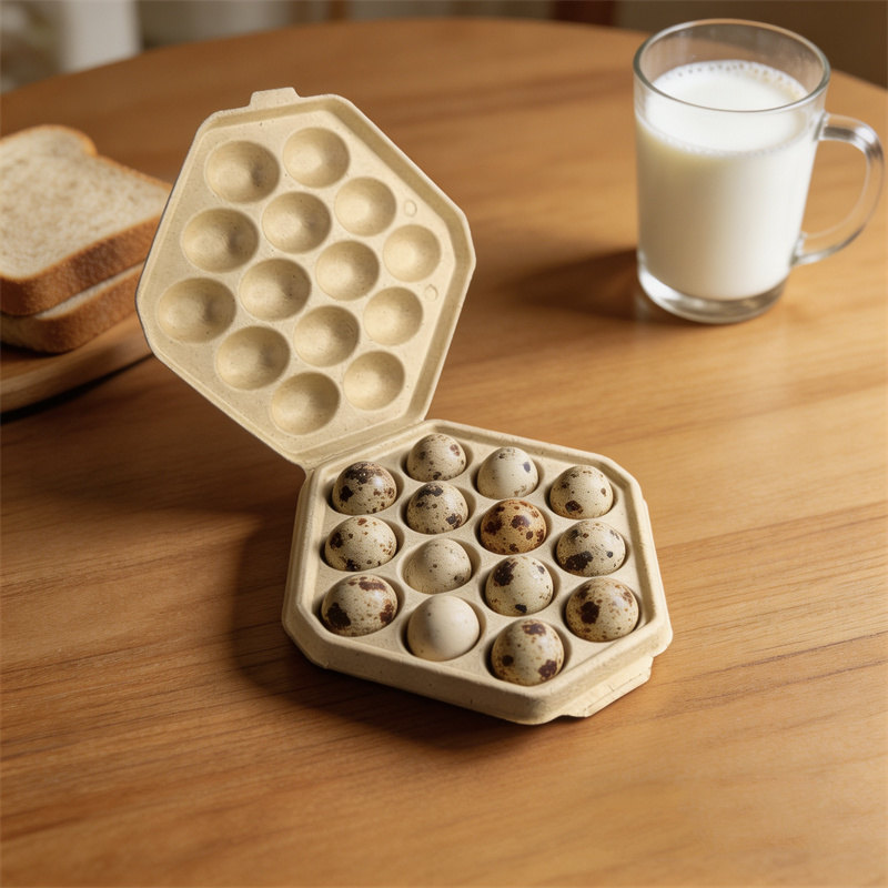 Premium Dry-Pressed Paper Pulp Quail Egg Box Packaging