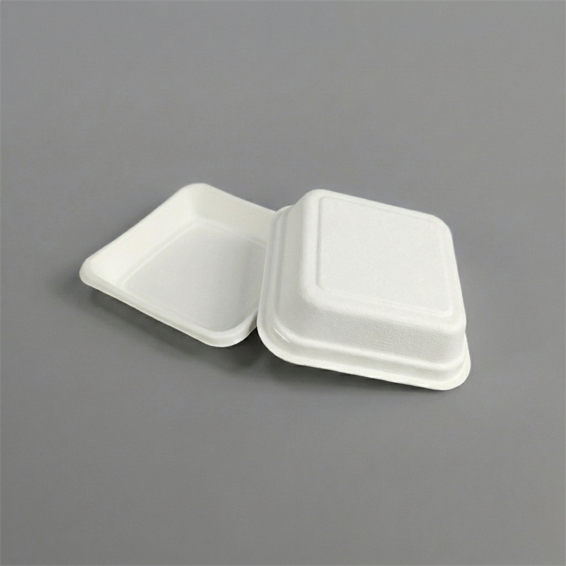 Wet Pressed Molded Fiber Square Plate With Raised Corners