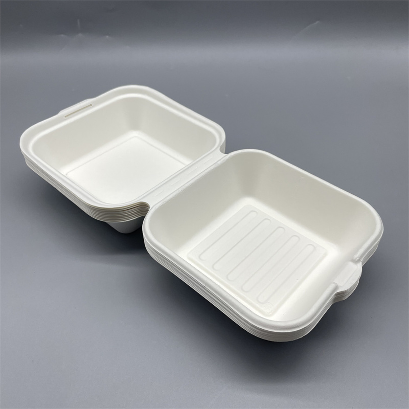 Compostable Molded Fiber Clamshell Burger Box