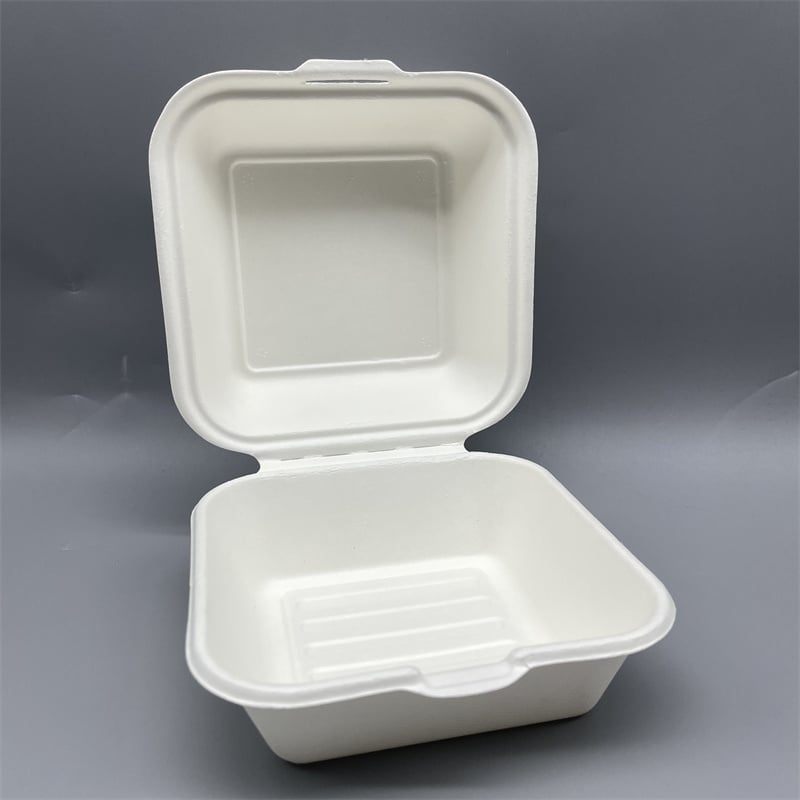 Compostable Molded Fiber Clamshell Burger Box