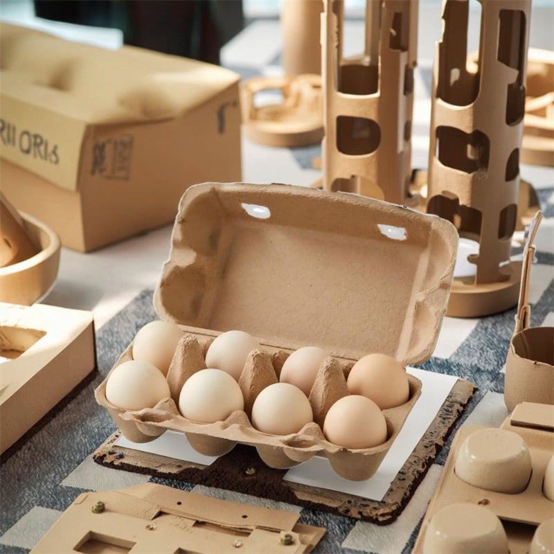 Eco Friendly 2x6 Long Egg Carton Dry Pressed Packaging