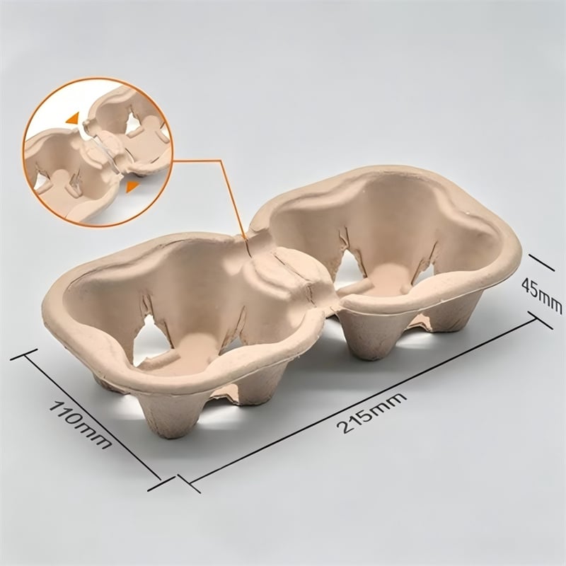 2-Cavity Tear-Apart Dry-Pressed Pulp Cup Carrier