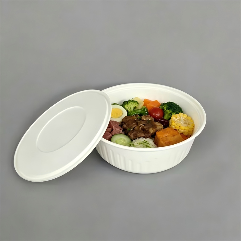 Custom Logo Large Molded Fiber Bowl & Lid OEM