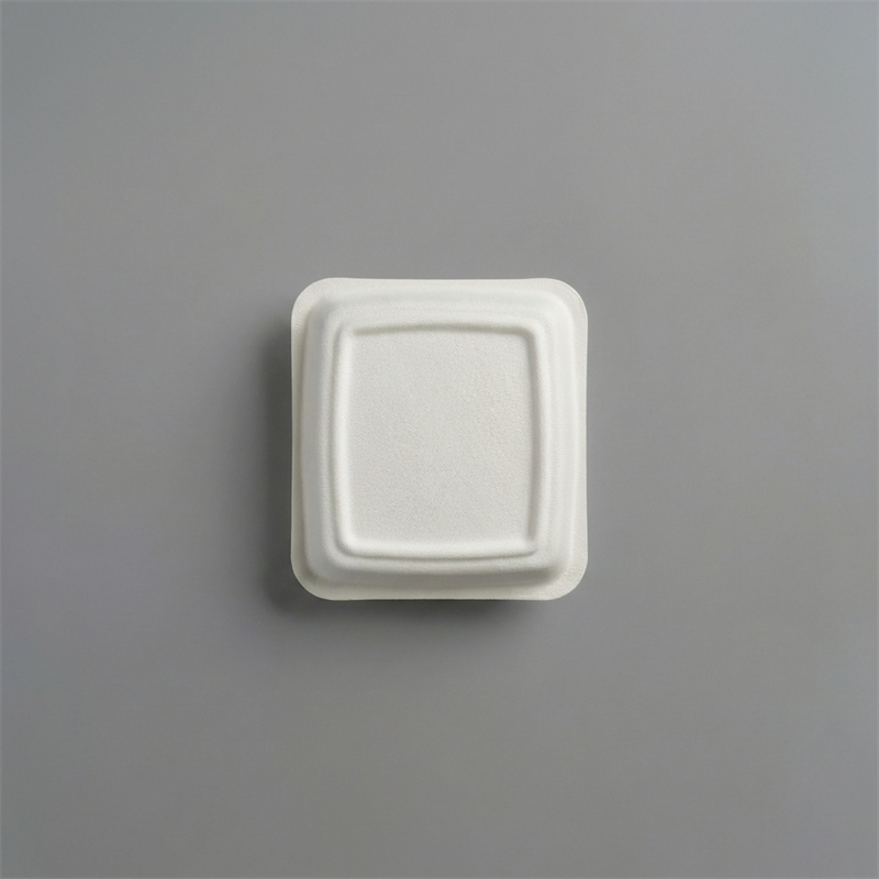 Wet Pressed Molded Fiber Square Plate With Raised Corners