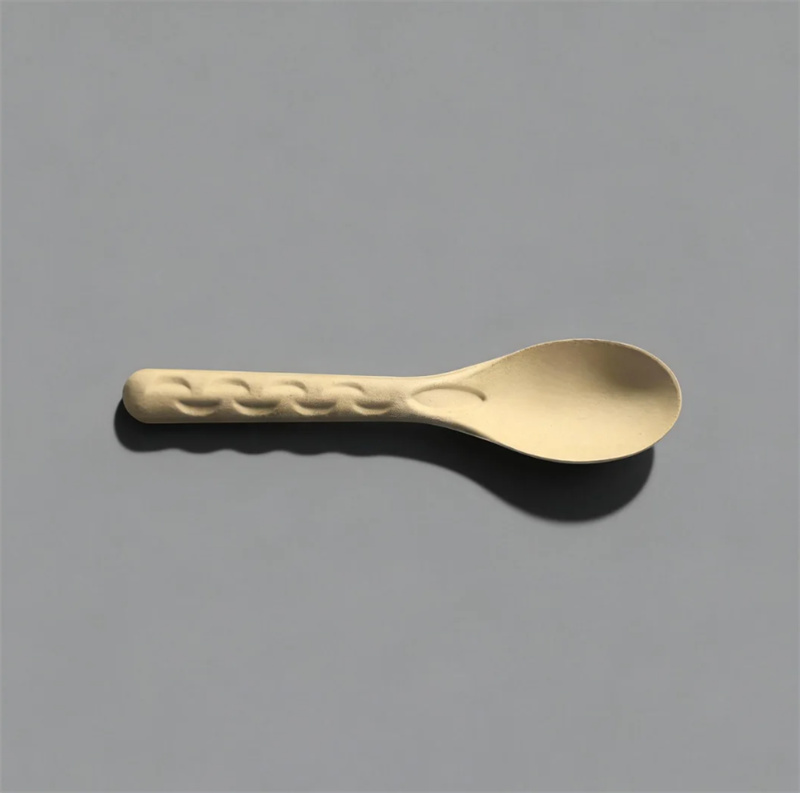 100% Compostable Wet-Pressed Molded Fiber Spoon