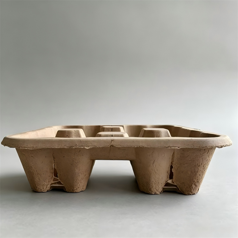 4-Cavity Tear-Apart Dry-Pressed Pulp Cup Carrier