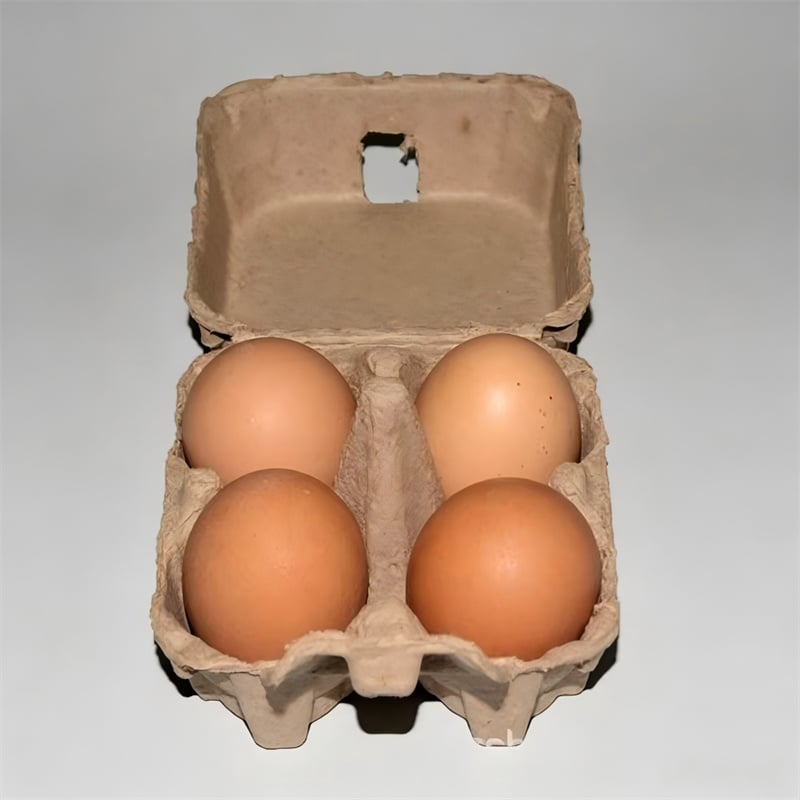 4-Cavity Dry-Pressed Pulp Egg Carton