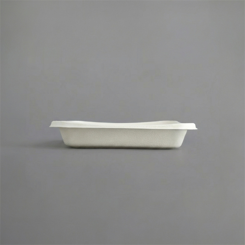 Wet Pressed Molded Fiber Square Plate With Raised Corners