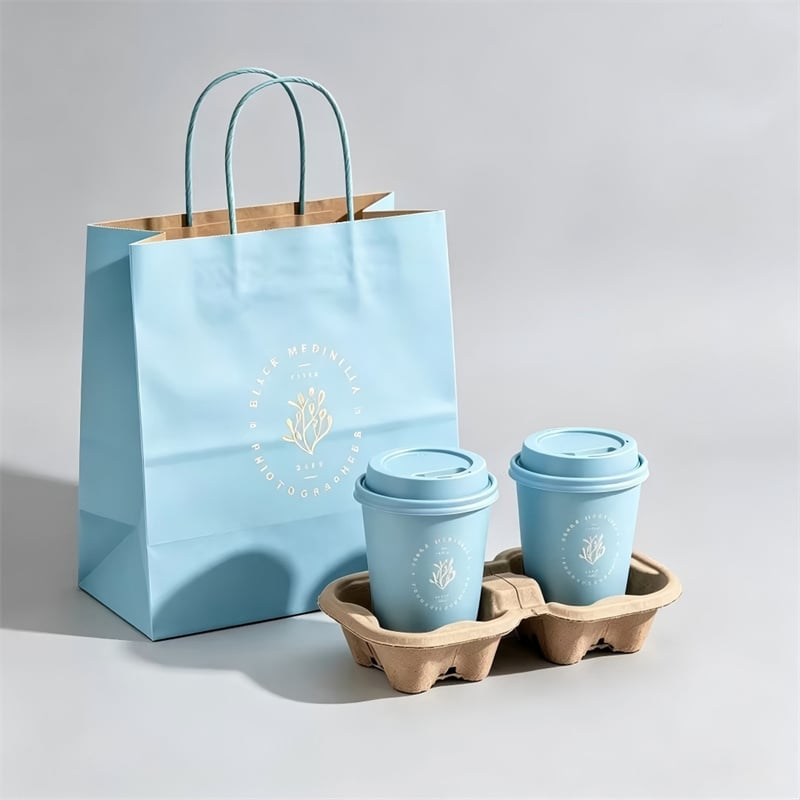 2-Cavity Tear-Apart Dry-Pressed Pulp Cup Carrier