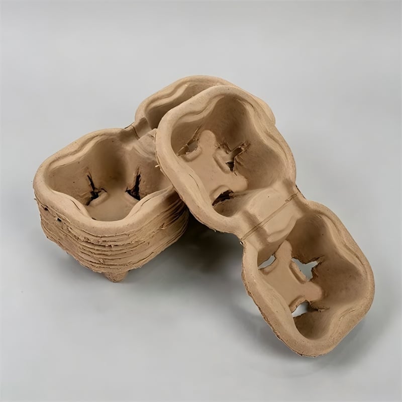2-Cavity Tear-Apart Dry-Pressed Pulp Cup Carrier
