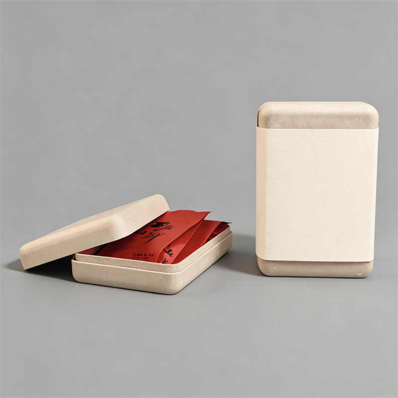 Compostable Wet-Pressed Molded Pulp Tea Container OEM