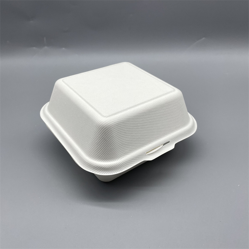 Compostable Molded Fiber Clamshell Burger Box