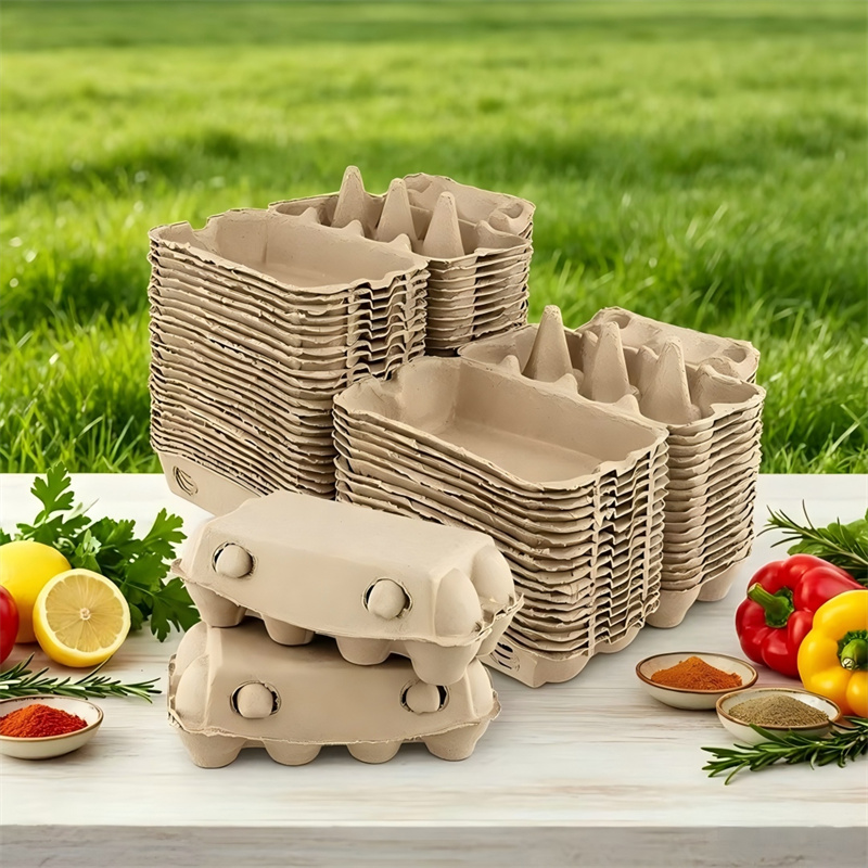 Eco Friendly 2x6 Long Egg Carton Dry Pressed Packaging
