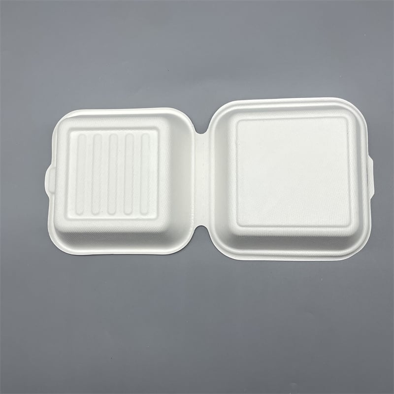Compostable Molded Fiber Clamshell Burger Box