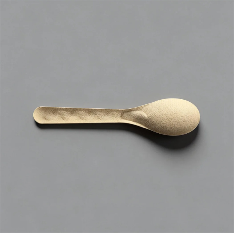 100% Compostable Wet-Pressed Molded Fiber Spoon