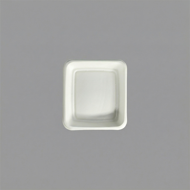 Wet Pressed Molded Fiber Square Plate With Raised Corners