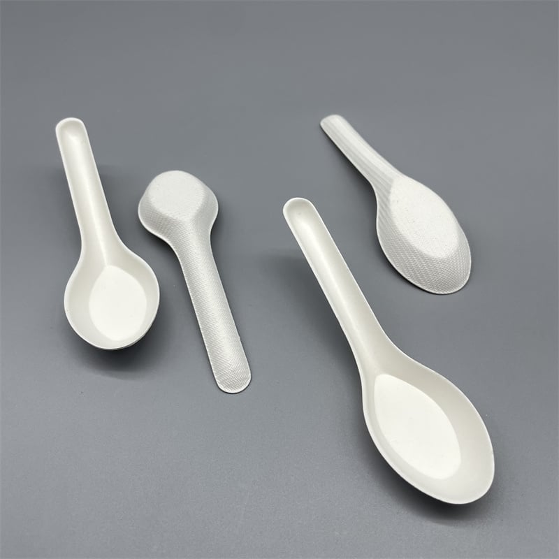 Jumbo Compostable Molded Pulp Spoon for Ice Cream Yogurt Soup