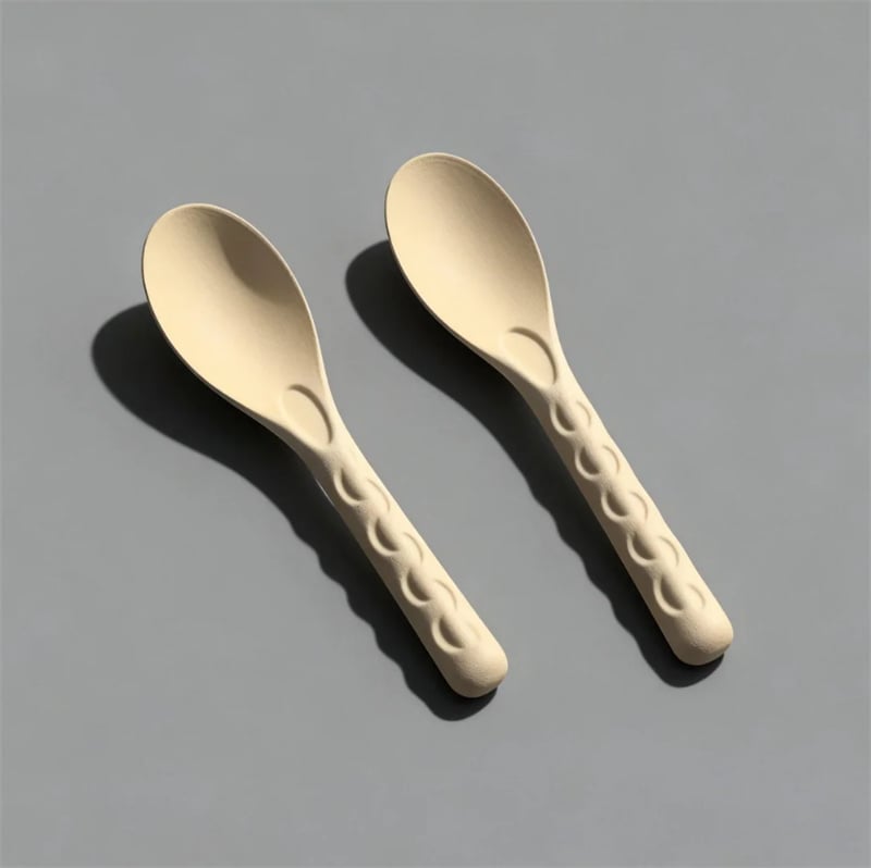 100% Compostable Wet-Pressed Molded Fiber Spoon