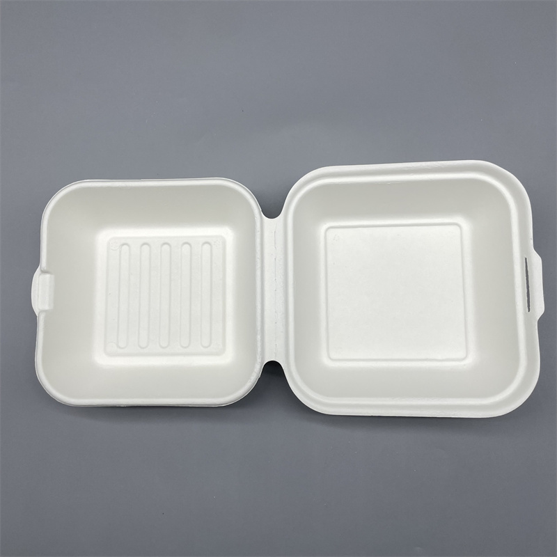 Compostable Molded Fiber Clamshell Burger Box