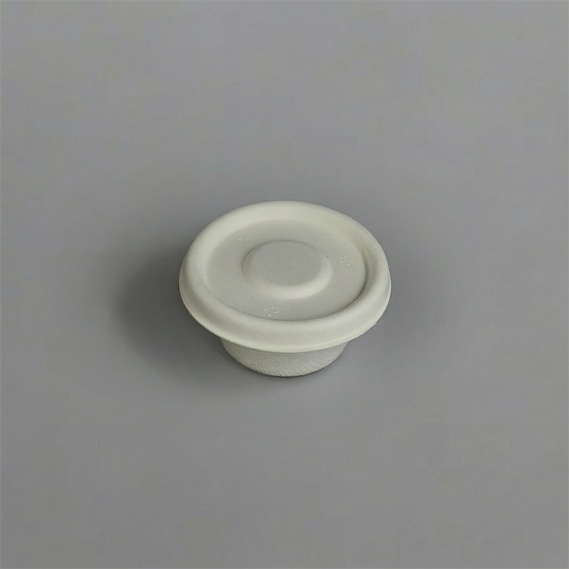 100% Compostable Molded Fiber Sauce Cup & Lid Set