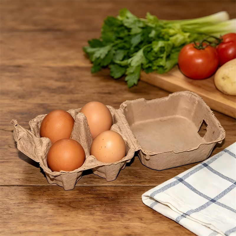 4-Cavity Dry-Pressed Pulp Egg Carton