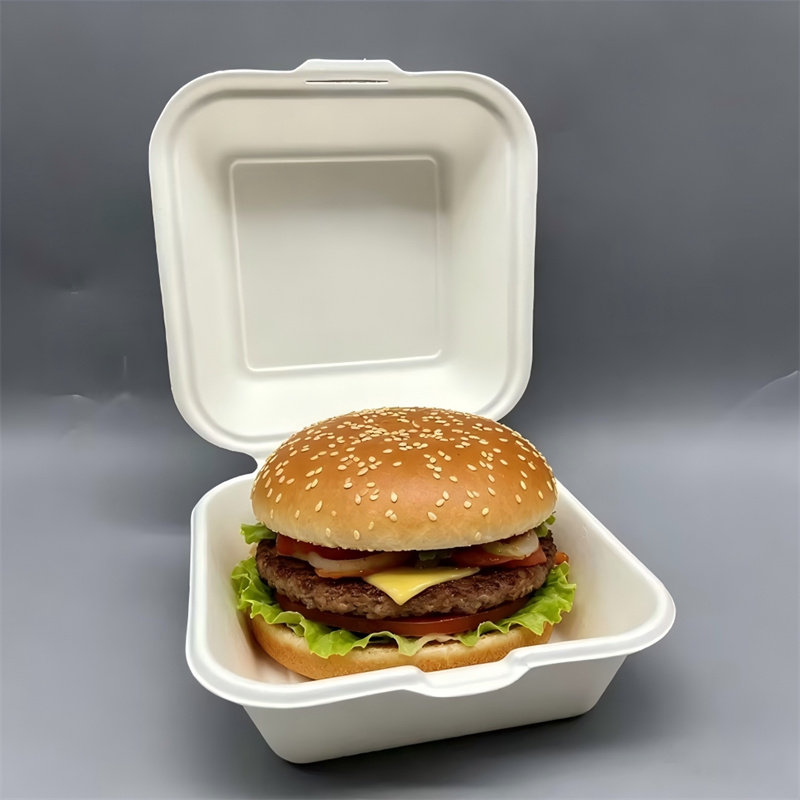 Compostable Molded Fiber Clamshell Burger Box