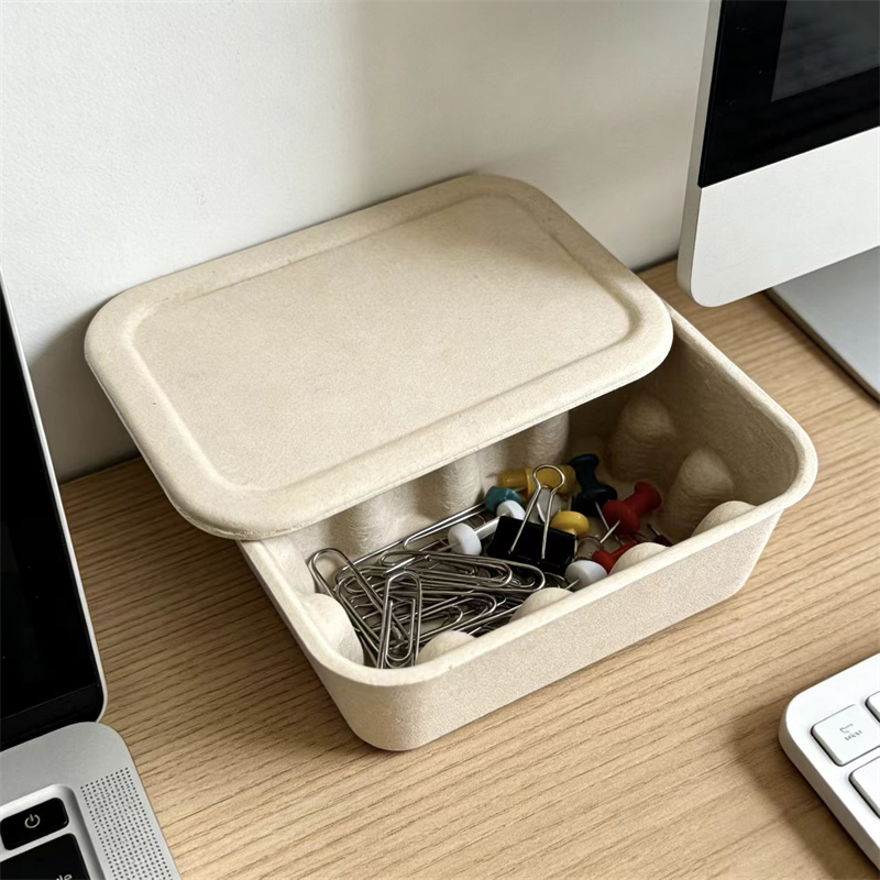 Eco Friendly Custom Dry-Pressed Molded  Pulp Storage Box
