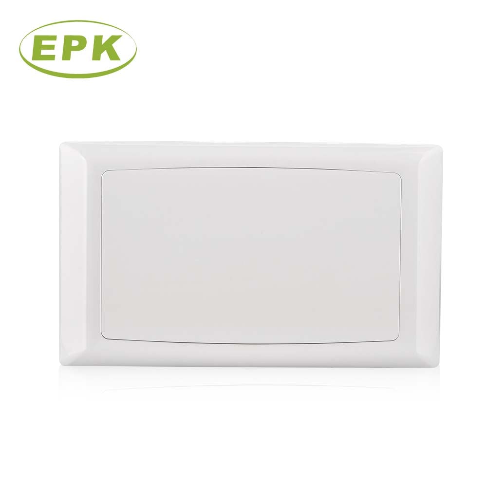 Plat Penutup Kosong Segi Empat Panjang Dua Lorong 146mm x 86mm (Model 2602), Siri Alpha, Panel PC Putih, Profil Ultra Nipis 7.2mm, Pemasangan Menggunakan Skru, Penutup Selamat dan Estetik untuk Kotak Dinding Ganda dan Titik Pendawaian