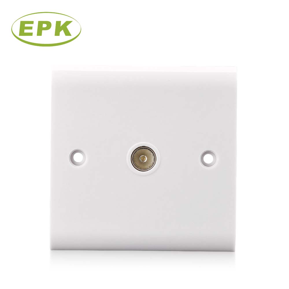 Klassieke 86 mm x 86 mm Wit Bakelietpaneel TV-uitlaat, Legend Series, 220-250V 10A Geskrewe Installasie Koaksiale TV-uitlaat, Koperklem, EN 60670-1 Voldoende Muurbevestigde Media-aansluiting vir Woonstelle en Sakebedryf Bedradingoplossings (Model 8504)