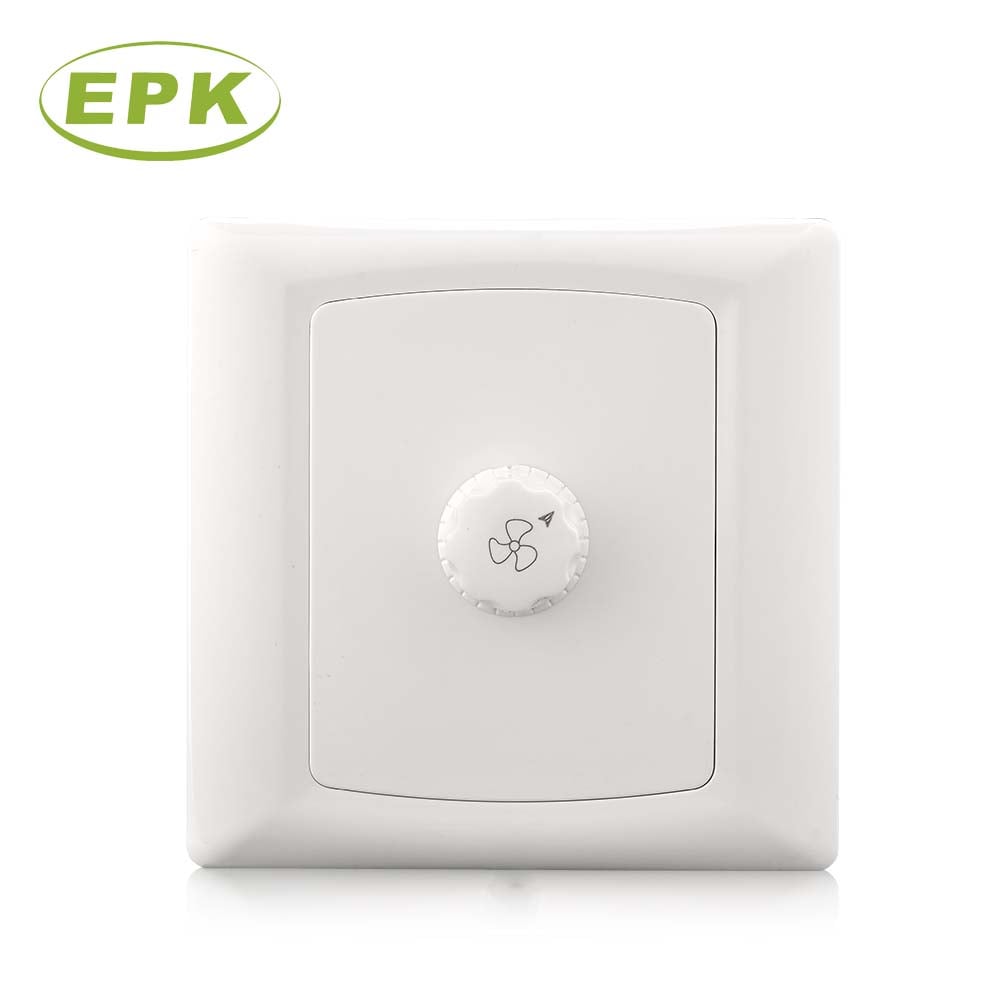 Pengawal Kelajuan Kipas Putar Siri Alpha 10A (Model 2862) - Berkotak Tunggal, Suis Kawalan Kelajuan Pemboleh Ubah, Panel PC Putih, Terminal Tembaga, Mematuhi BS EN 60669 | Pengatur Dinding Premium untuk Kipas Siling dan Kipas Ekzauh | Pemasangan Skru 86mm x 86mm