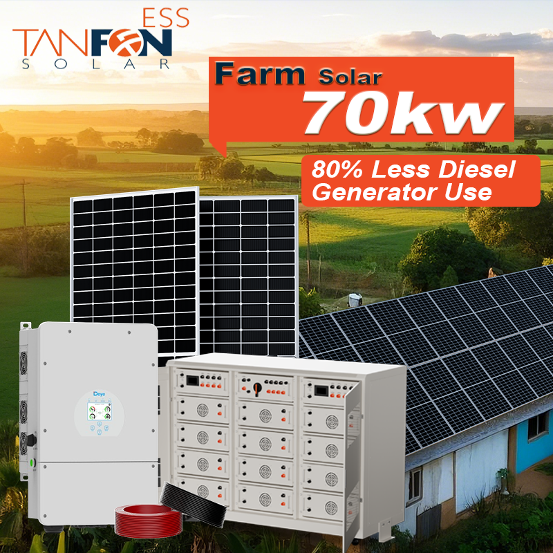 hệ thống lai năng lượng mặt trời cho trang trại 70 kW có lưu trữ pin | TANFON