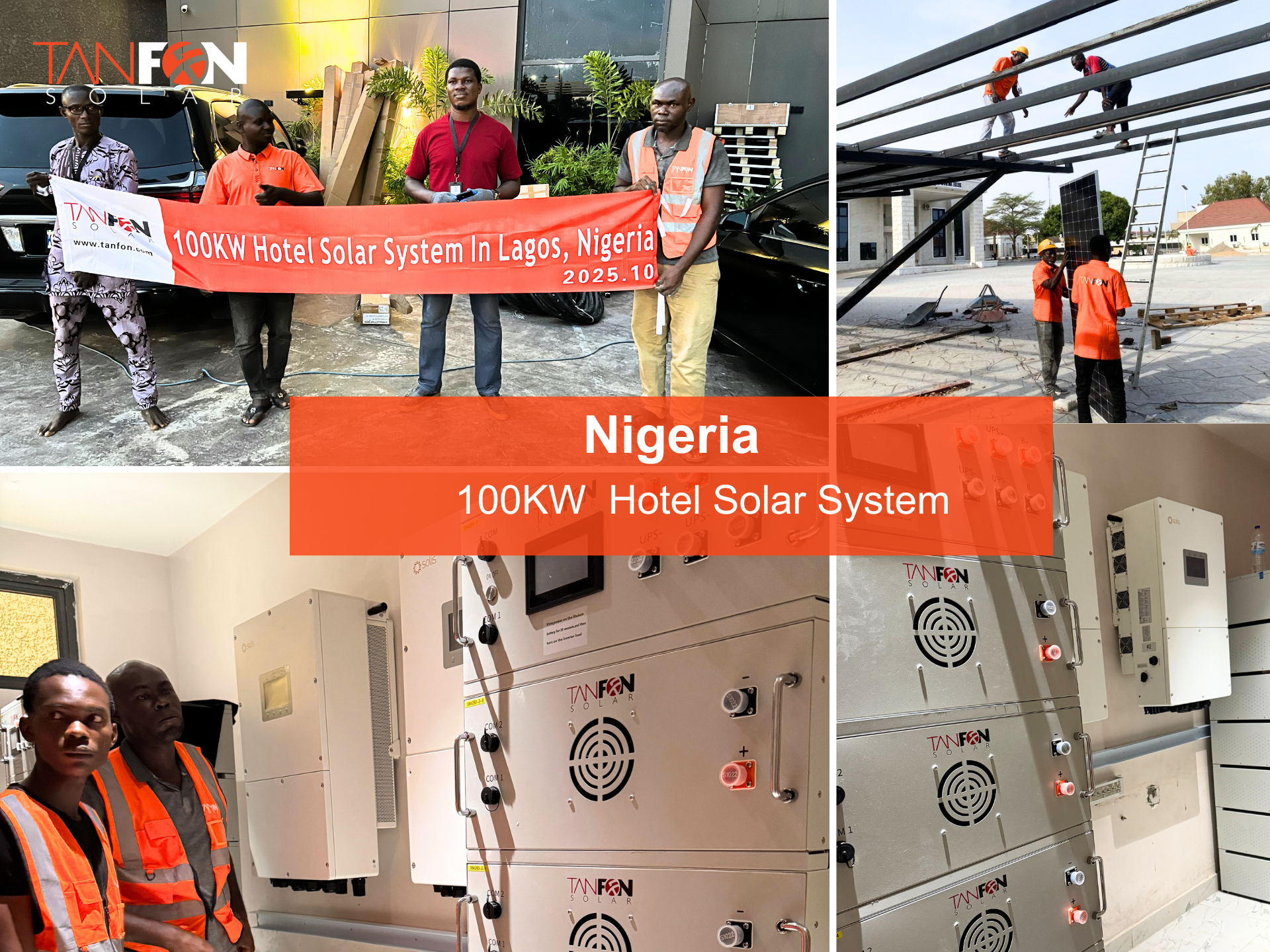 sistema híbrido de almacenamiento solar de 100 kW para un hotel en Lagos, Nigeria