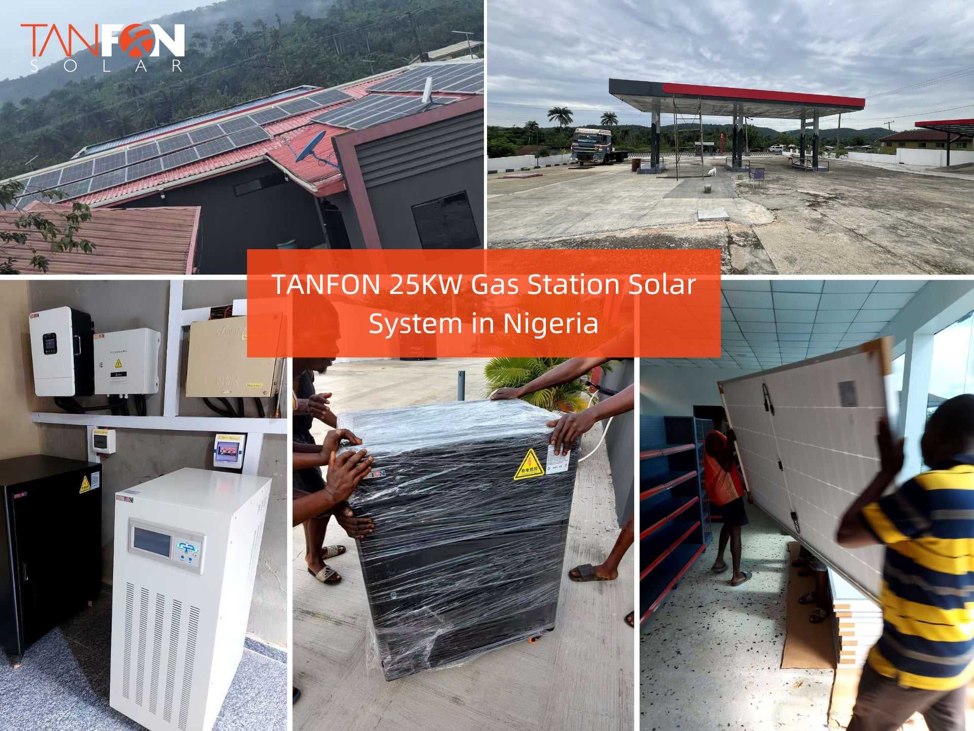 Sistema solar para estación de servicio TANFON de 25 kW en Nigeria